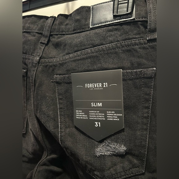 FOREVER 21 Distressed Mid Rise Slim Leg Mens Jeans 31 NWT - Picture 8 of 8